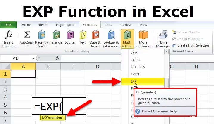 where is exponential key in excel for mac